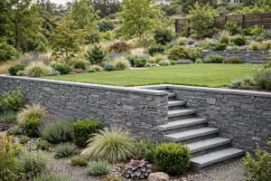 Retaining Wall Finishes for Contemporary Residential Landscapes With Challenging Elevation Changes